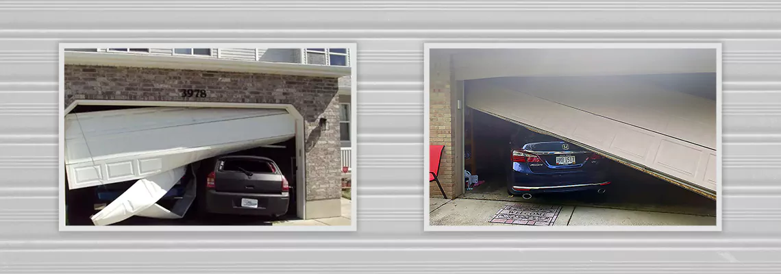 Repair Commercial Garage Door Got Hit By A Car in Pickering, Ontario